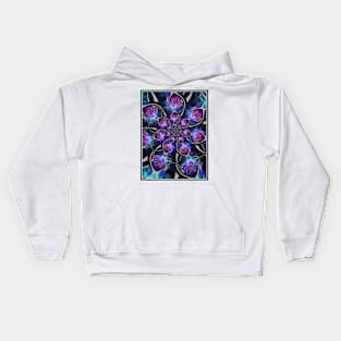 Purple and blue flower fractal Kids Hoodie